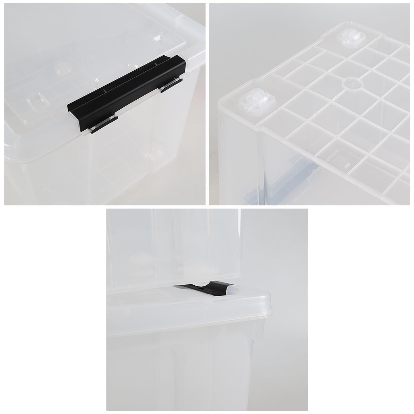 34 L Clear Plastic Storage Bins Box with Lid (4 Count)