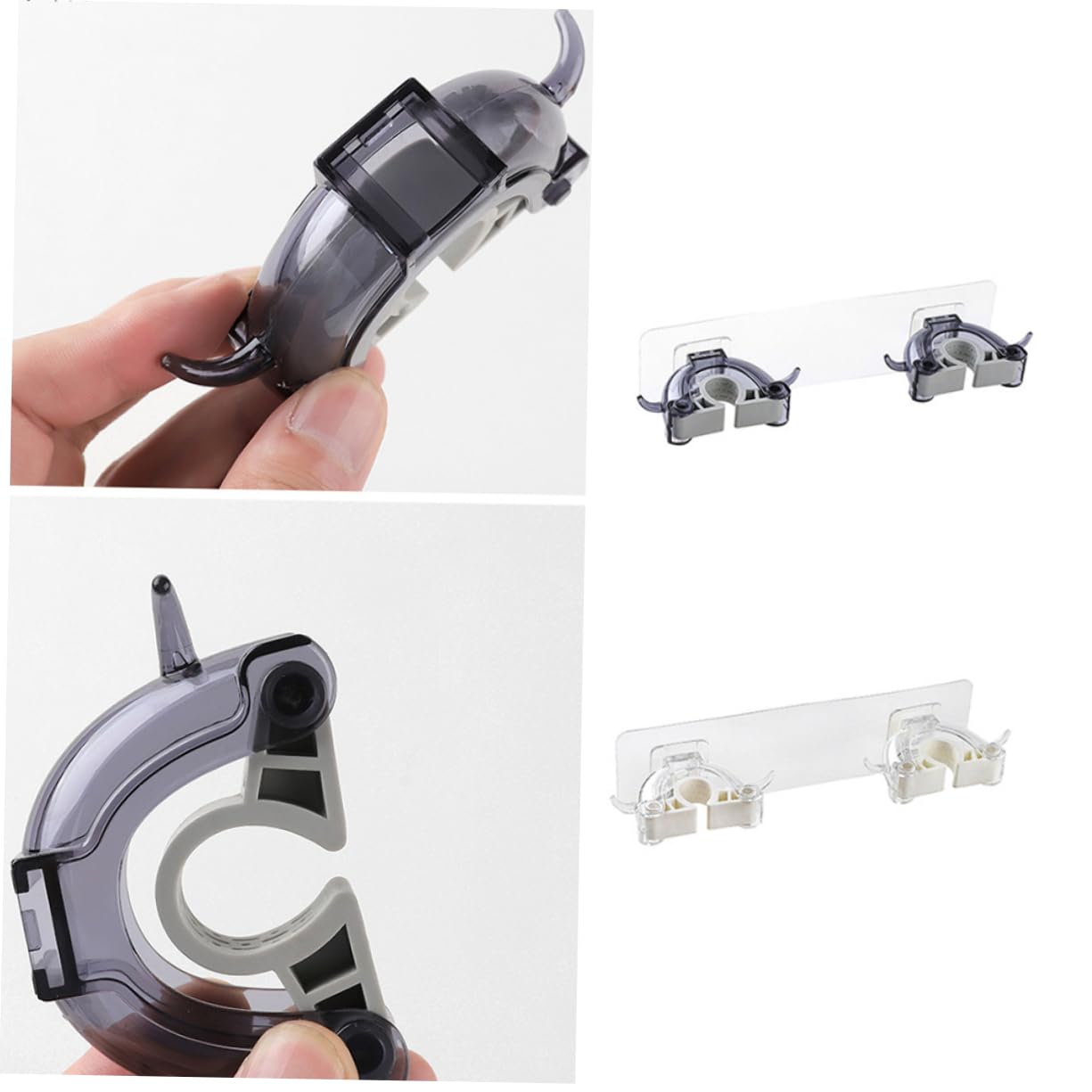 3pcs Multi Function Broom Hanger Mop Holder Wall Mount Broom Rack for Home Kitchen Organization