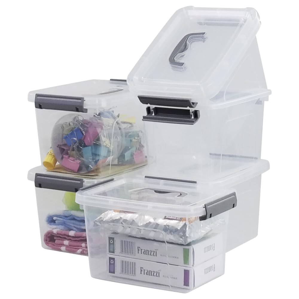 6 Pack 5 L Clear Plastic Storage Box (4 Count)