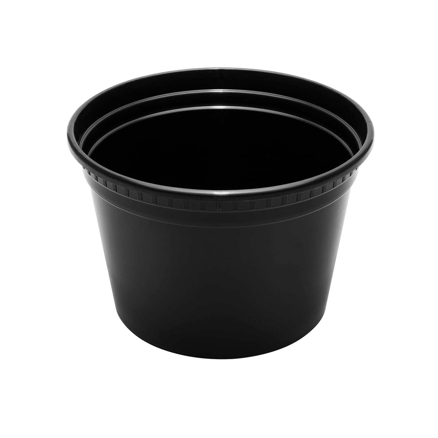 16oz 240 ct Black PP Injection Molded Round Deli Containers with Lids (240 Count)