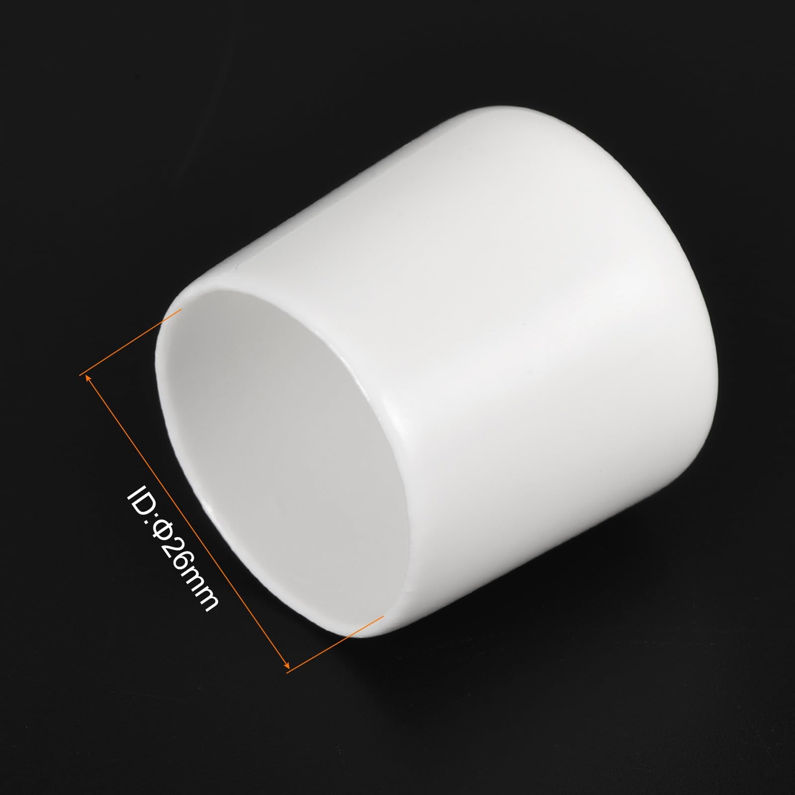 20pcs Rubber End Caps 26mm ID Vinyl Round End Cap Cover Screw Thread Protectors White