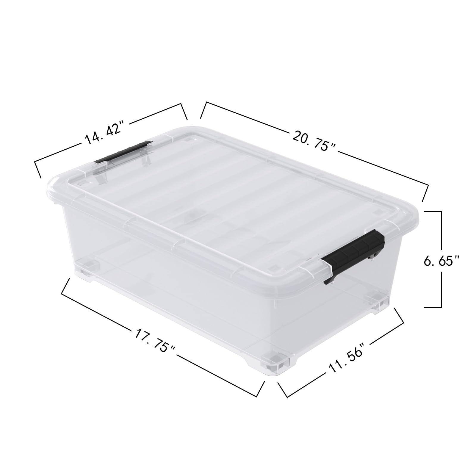 3 Pack Under Bed Storage Bins with Wheels (3 Count)