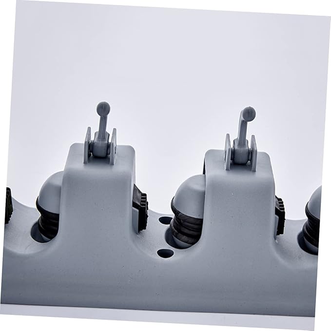 Multi-function Mop Holder Buckles Hooks Wall-mounted Organizer for Brooms Mops Kitchen and Bathroom Grey Plastic Design for Efficient Storage