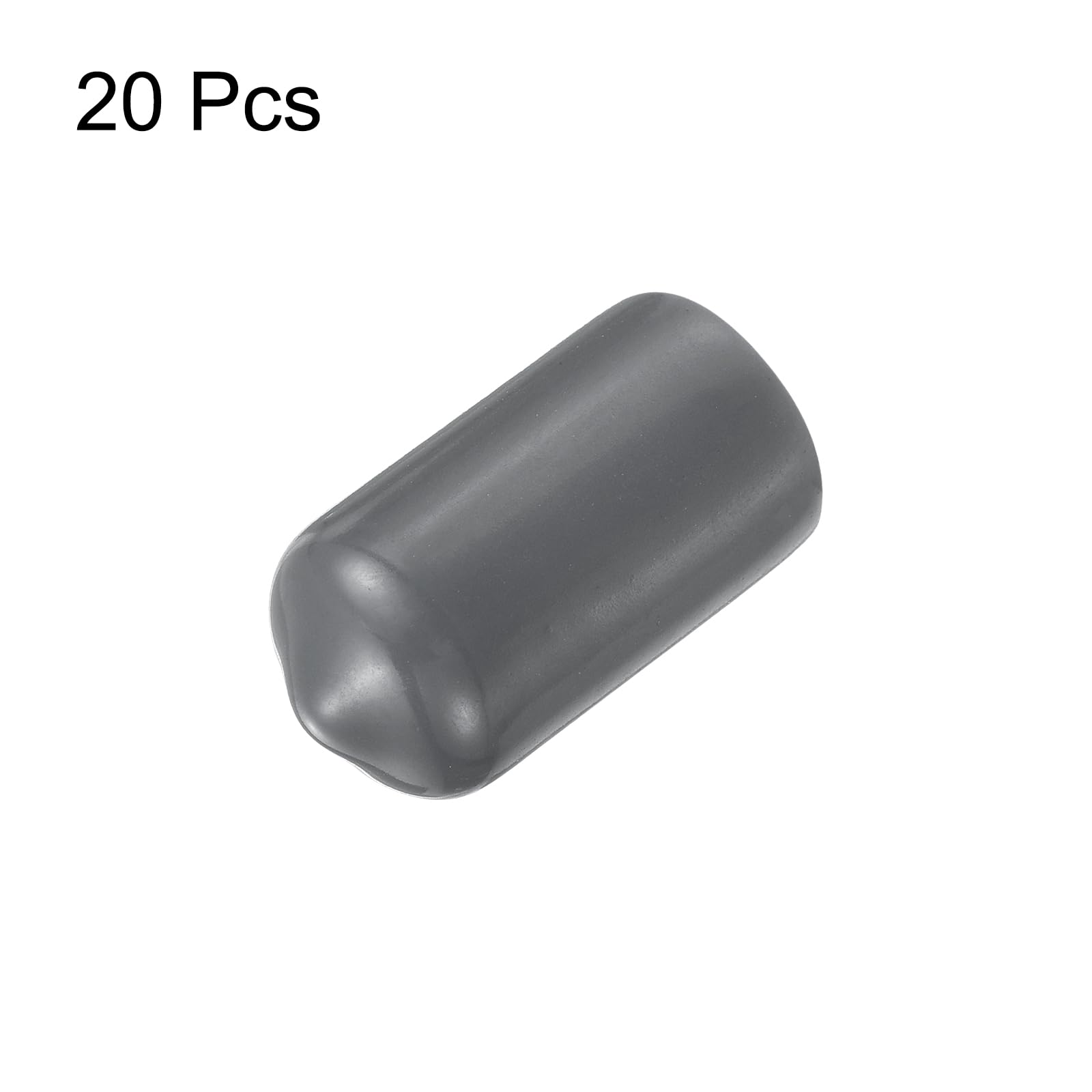 20pcs Rubber End Caps 4.5mm ID Vinyl Round Tube Bolt Cap Cover Thread Protectors Dark Grey
