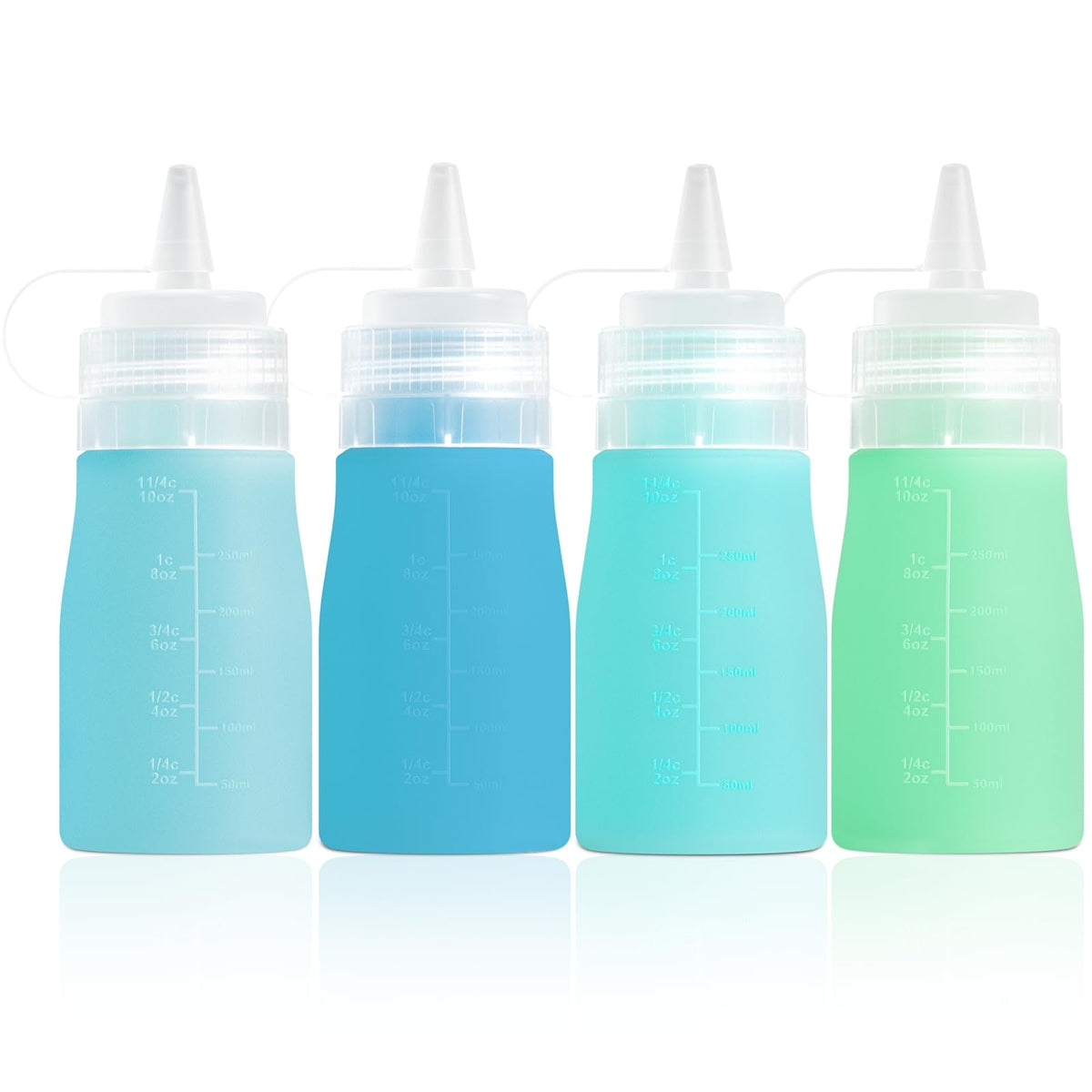 12 oz Silicone Squeeze Bottles for Sauces & Oil (4 Count)