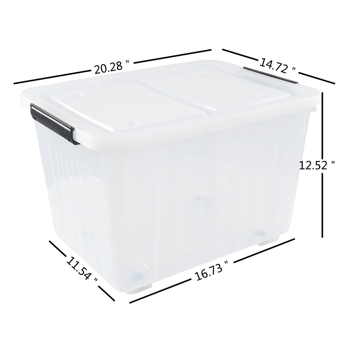 Clear Plastic Storage Bins With Lids and Wheels (4 Count)
