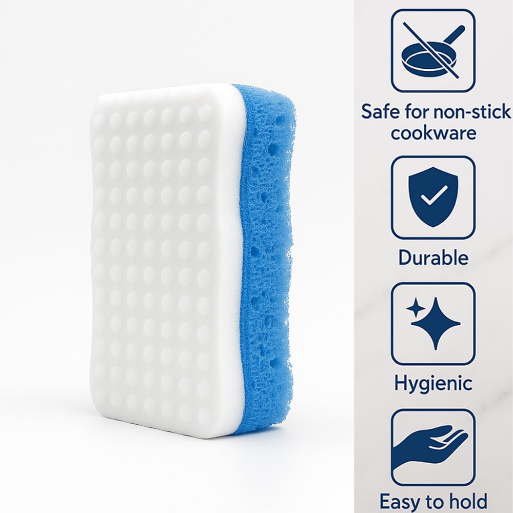 Wave Shaped Scrub Sponges for Kitchen Cleaning