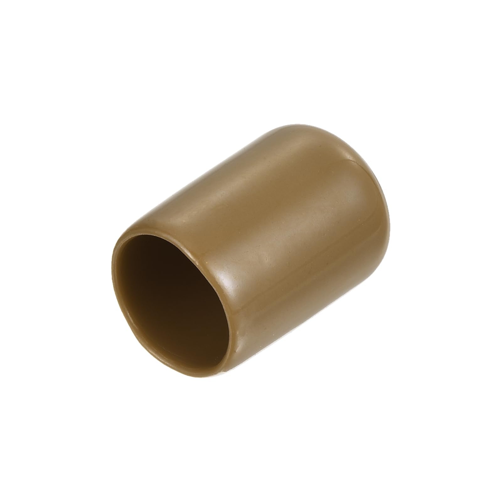 20pcs Rubber End Caps 13.5mm ID Vinyl PVC Round Tube Bolt Cap Cover Screw Thread Protectors Light Brown