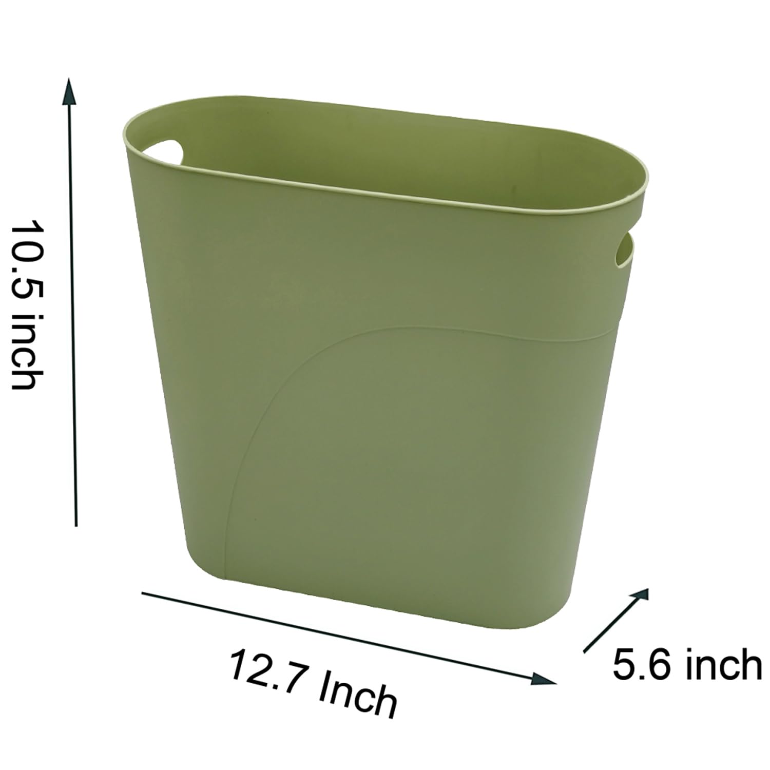 Small Trash Can Plastic Bathroom Wastebasket 3.2 Gallon Slim Garbage Container Bin with Handle for Home Kitchen Bathroom Bedroom Office (2 Count)