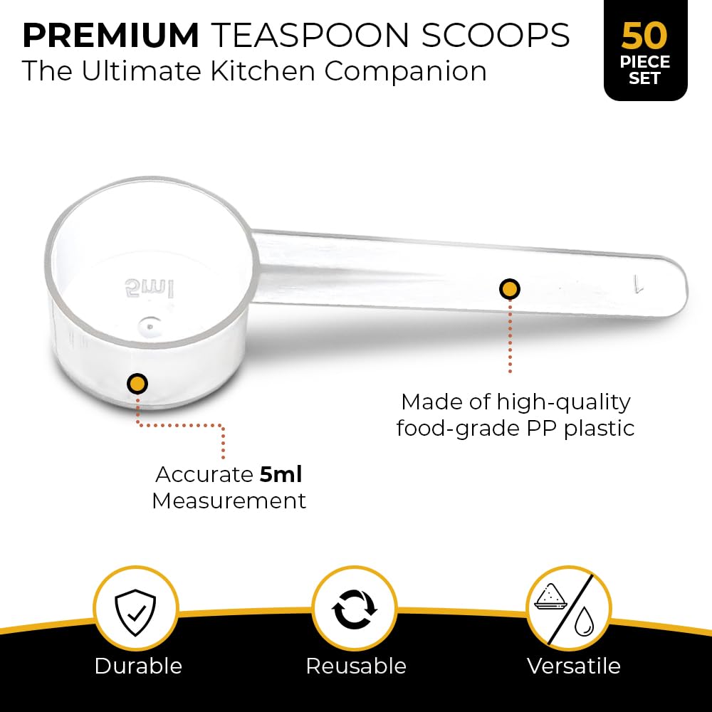 50 Pack Teaspoon Measuring Spoons