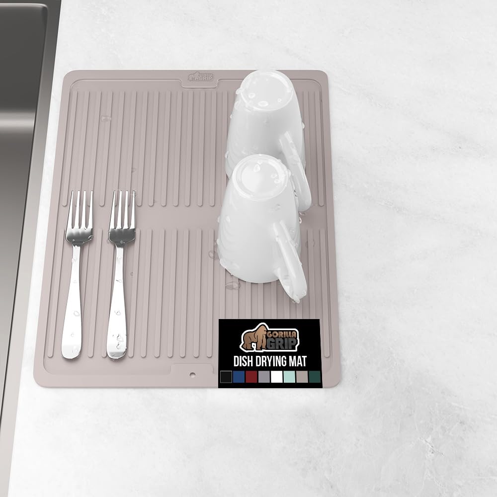 100% BPA Free Patented Silicone Dish Drying Mat for Kitchen Counter