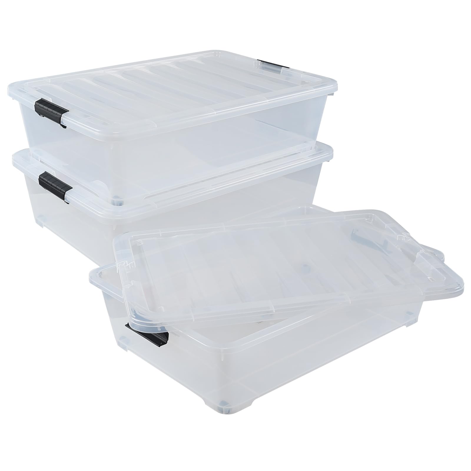 50 Qt Wheeled Latching Storage Box (3 Count)
