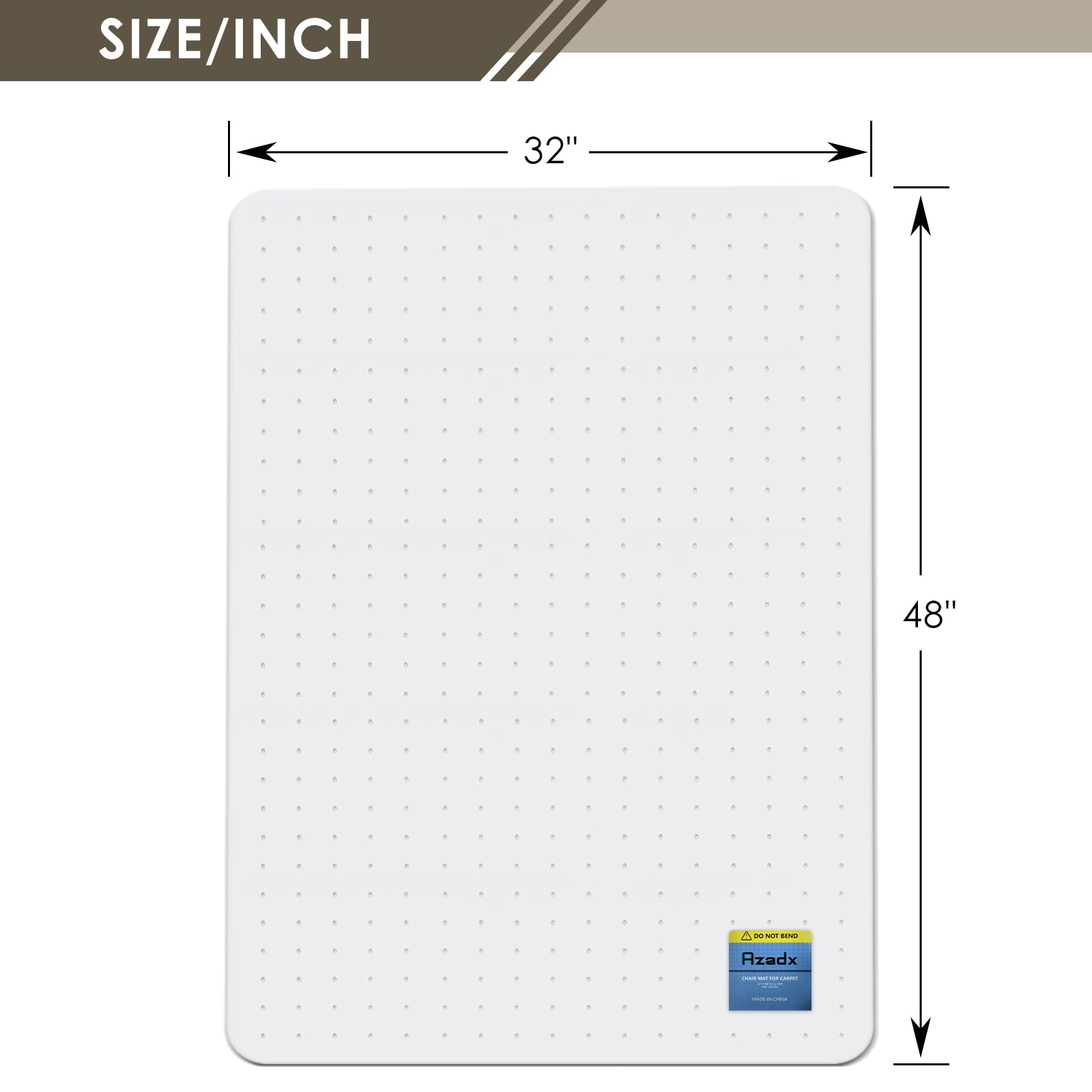 Heavy Duty Office Chair Mat for Carpet 32" x 48" Hard Material