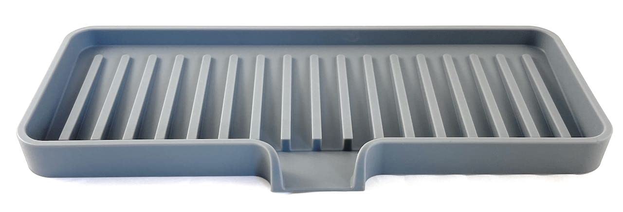 Silicone Soap Dish Tray and Sponge Holder with Drain Chute