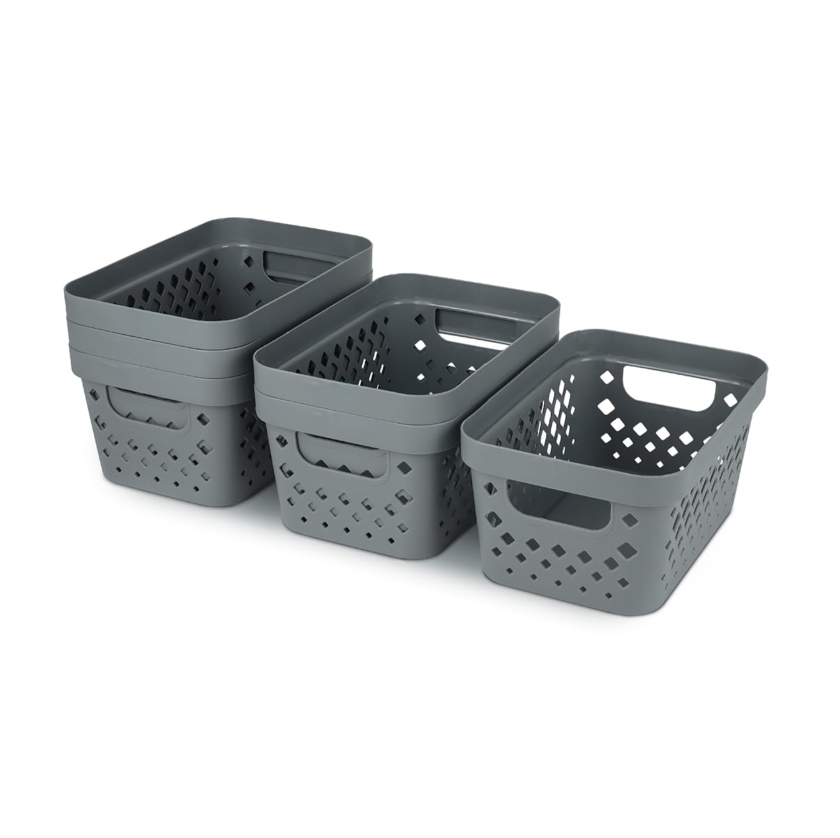 Plastic Baskets for Organizing (6 Count)