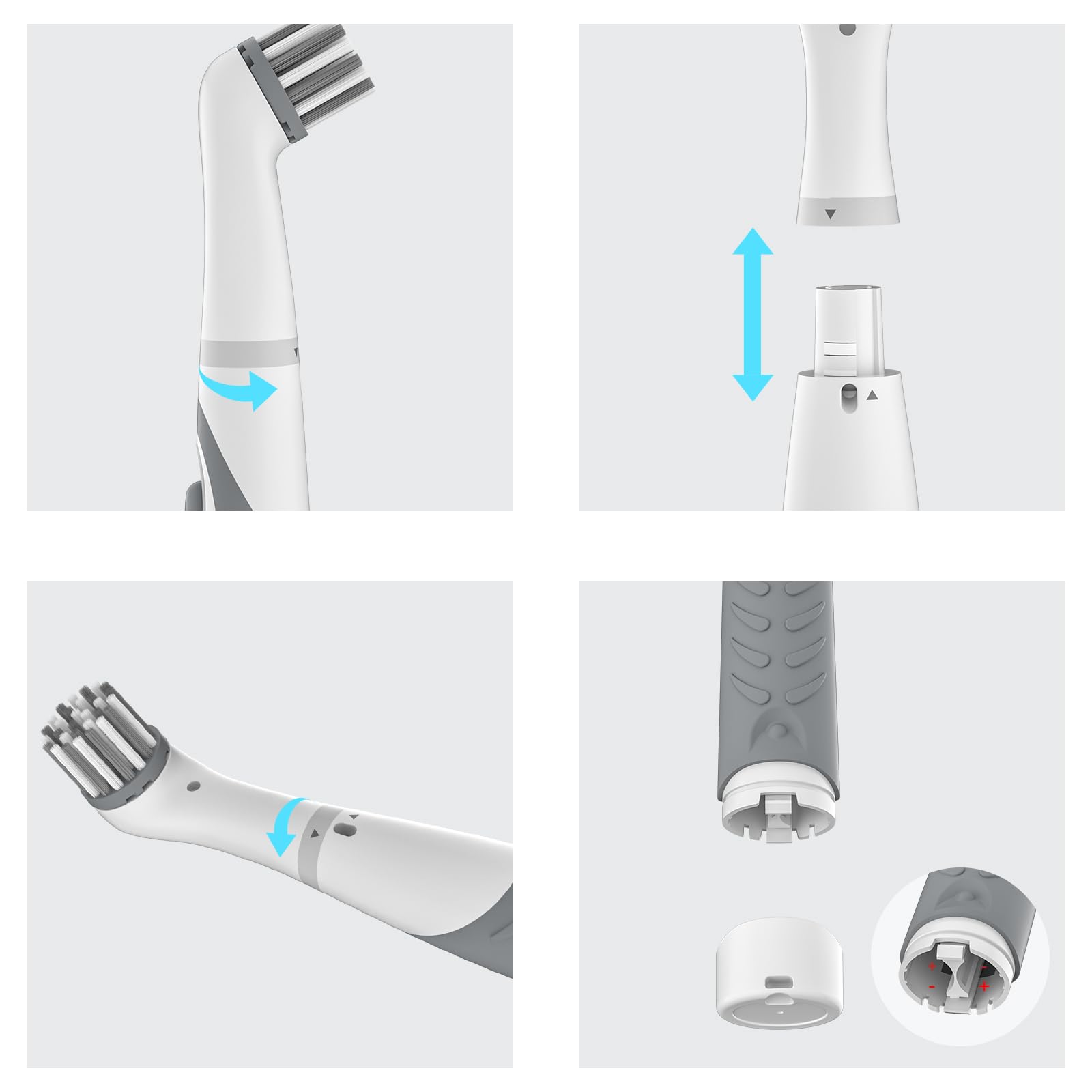 Electric Cleaning Brush with 4 in 1 Multiple Brush Heads