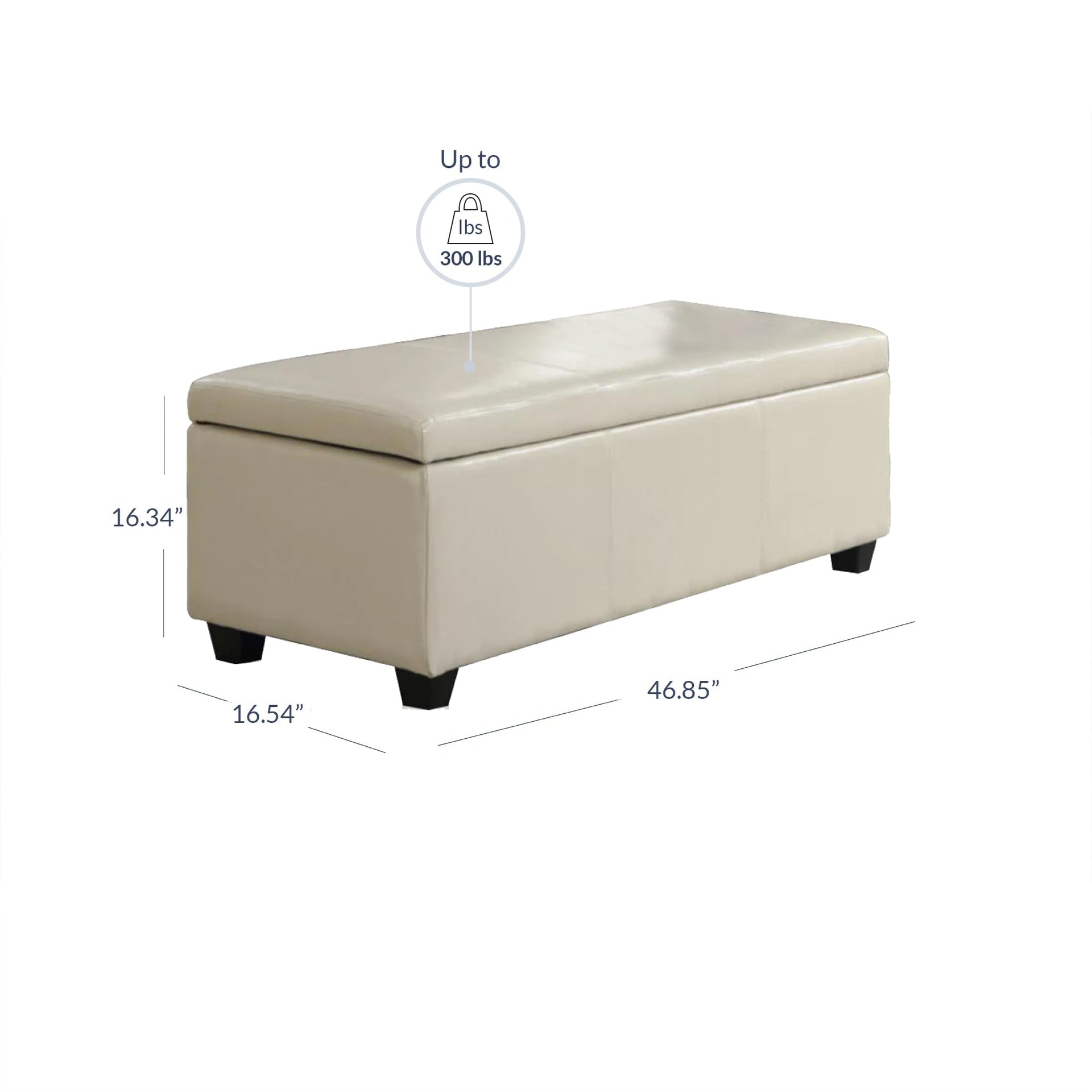 Storage Faux Leather Ottoman