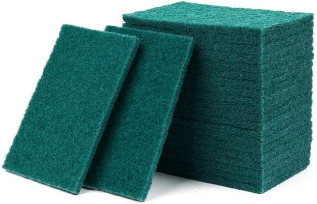 100 Pack Heavy Duty Green Scouring Pads 4x6 Inch