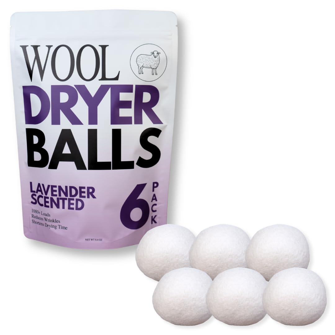 Lavender Scented Wool Dryer Balls (6 Count)