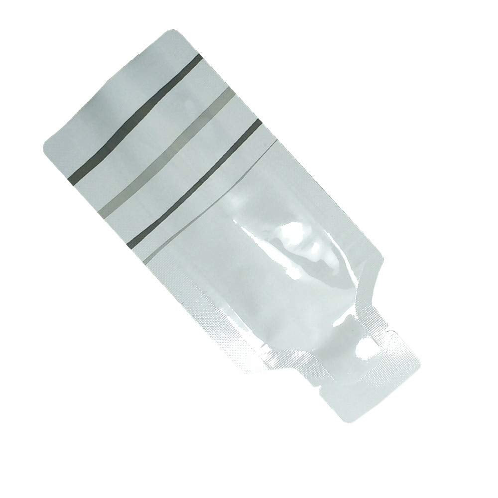 100 Pack 1.97x4.3inch White Heat Seal Sample Mylar Packets for Travel
