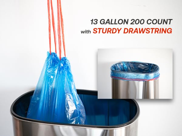 13 Gallon Recycling Trash Bags (200 Count)