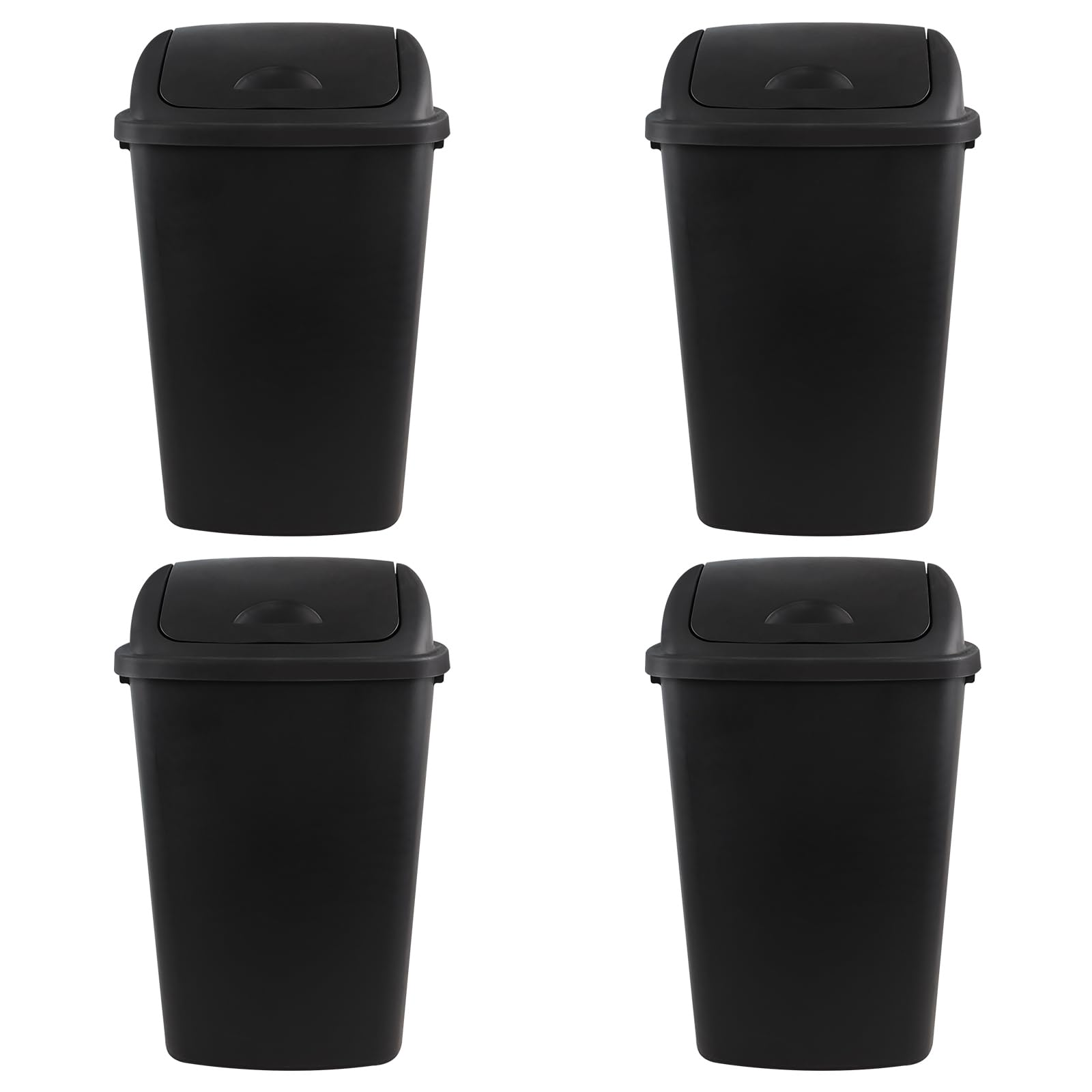4 Pack 13 Gallon Trash Can with Swing Lid (4 Count)