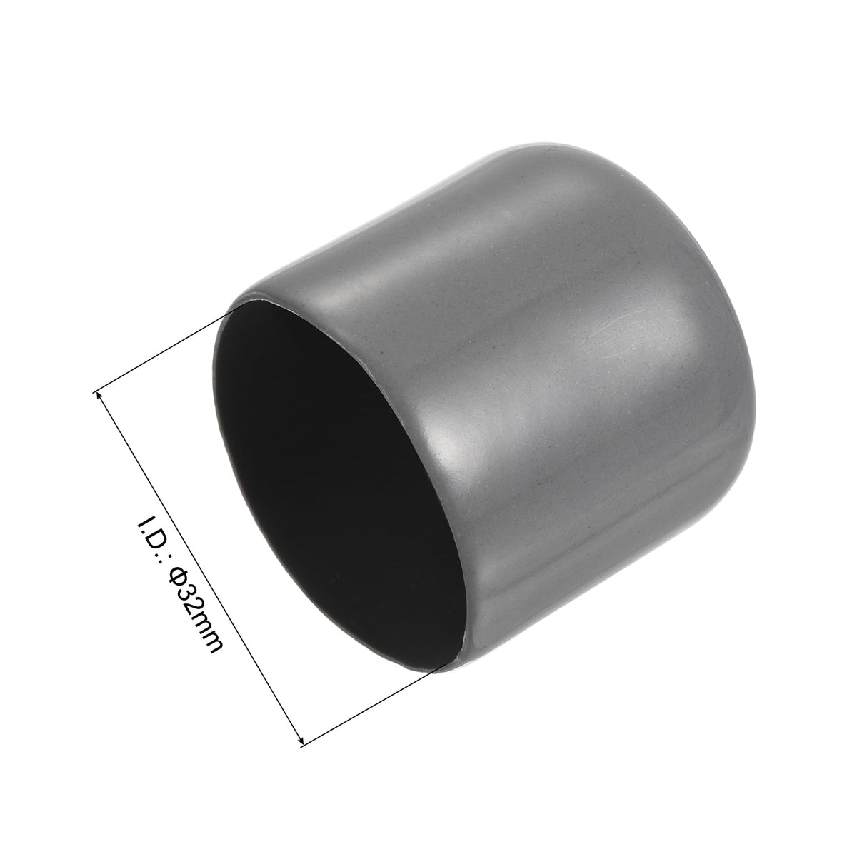 20pcs Rubber End Caps 32mm ID Vinyl Cap Cover Screw Protectors Dark Grey