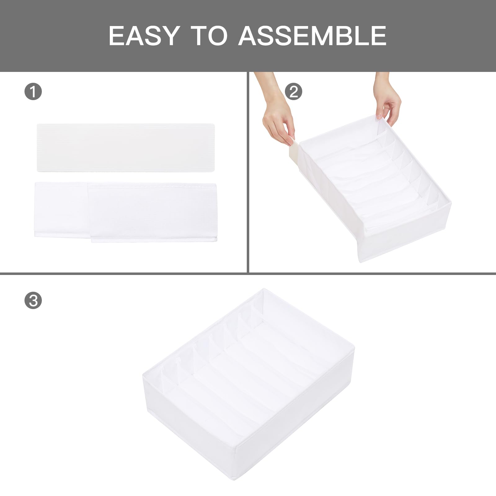 4 Pack Drawer Organizers for Clothing (4 Count)