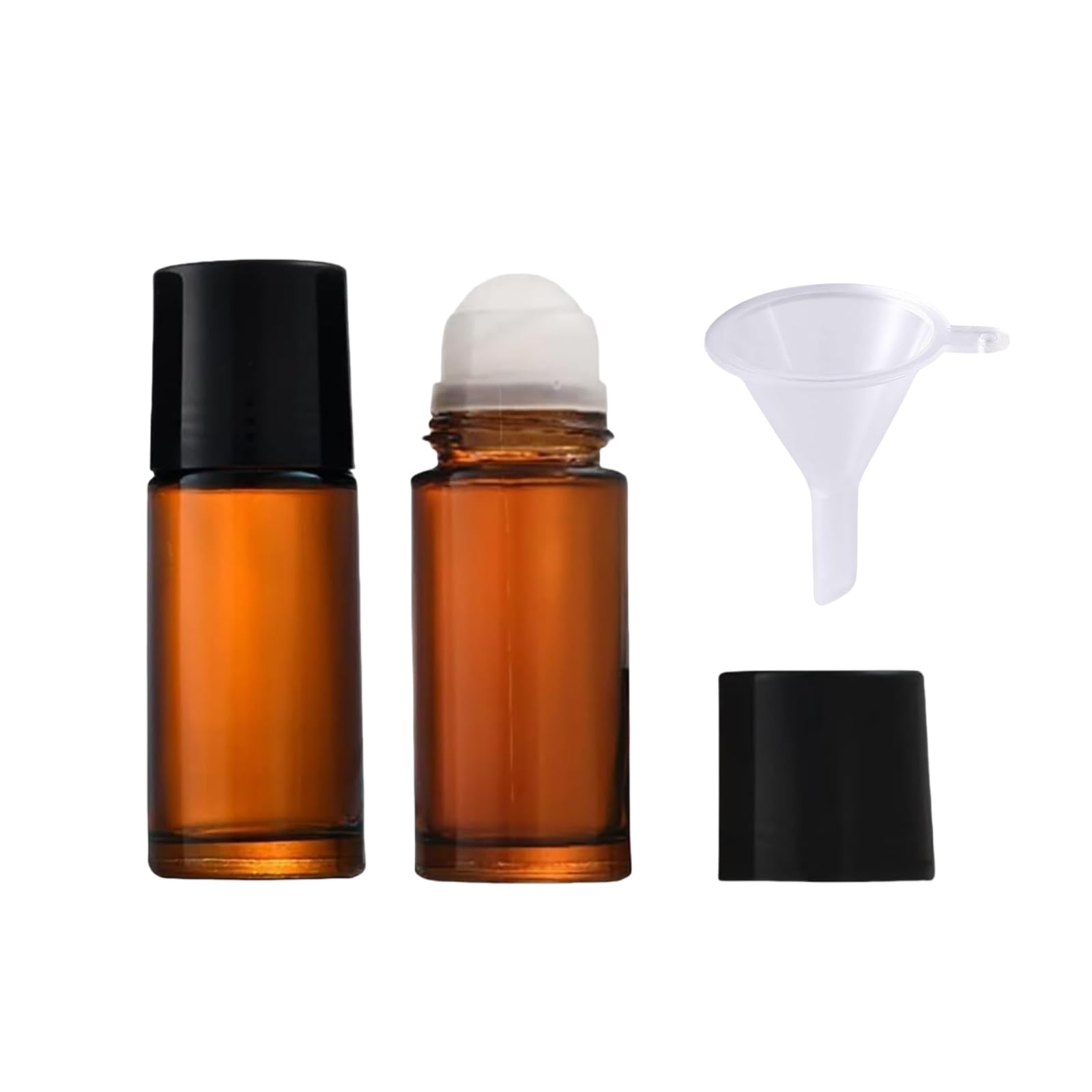 2Pcs Brown Glass Essential Oil Roller Bottles Refillable Roll on Bottles Empty Deodorant Bottle Containers Rollerball Beauty Personal Care Fragrance Cosmetics Tools (2 Count)