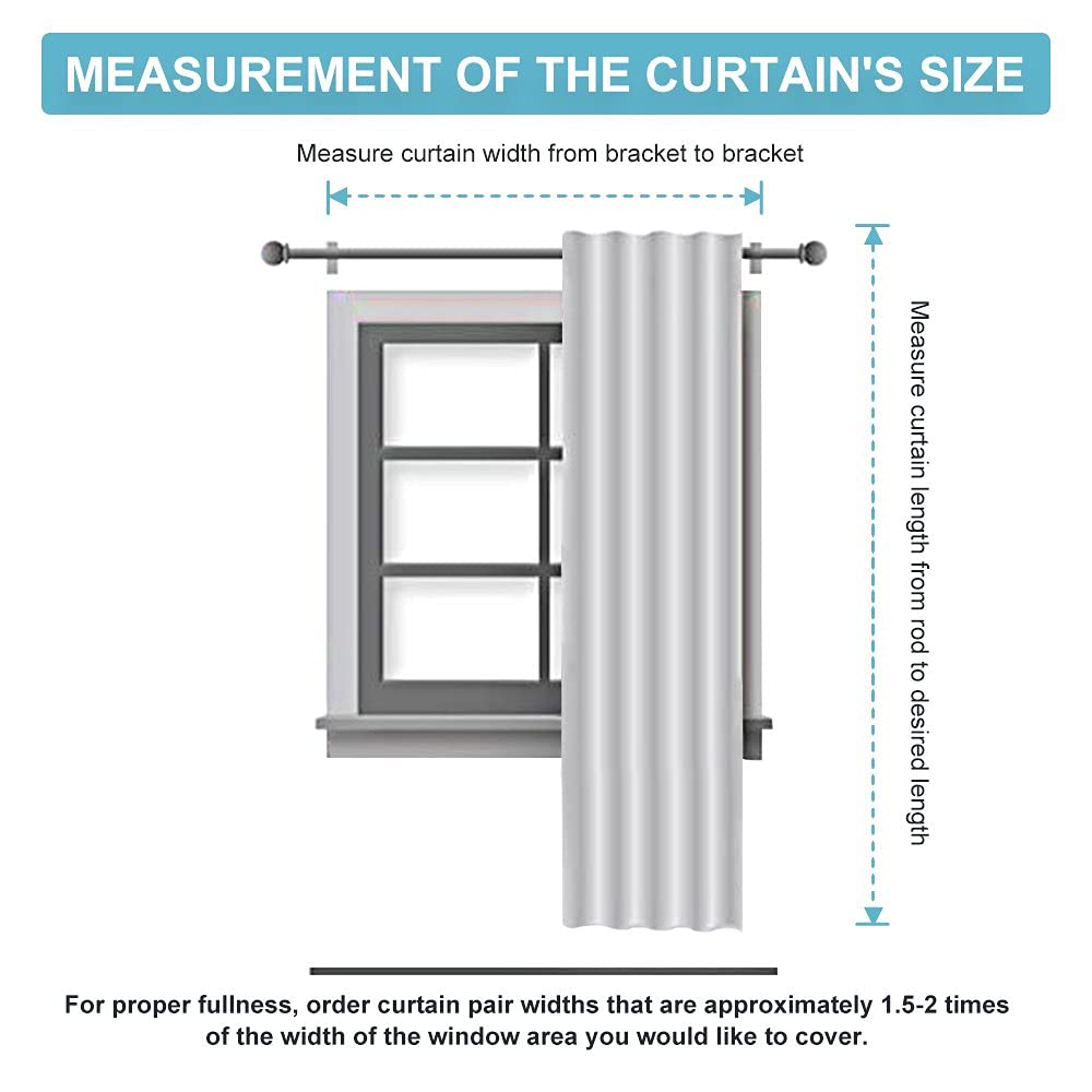 Blackout Curtains 72 inches Long for Bedroom (2 Count)
