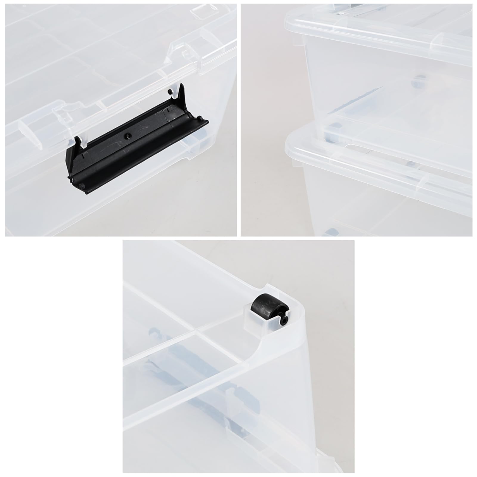 4 Packs 20 Quart Plastic Under Bed Storage Container with Wheels (4 Count)