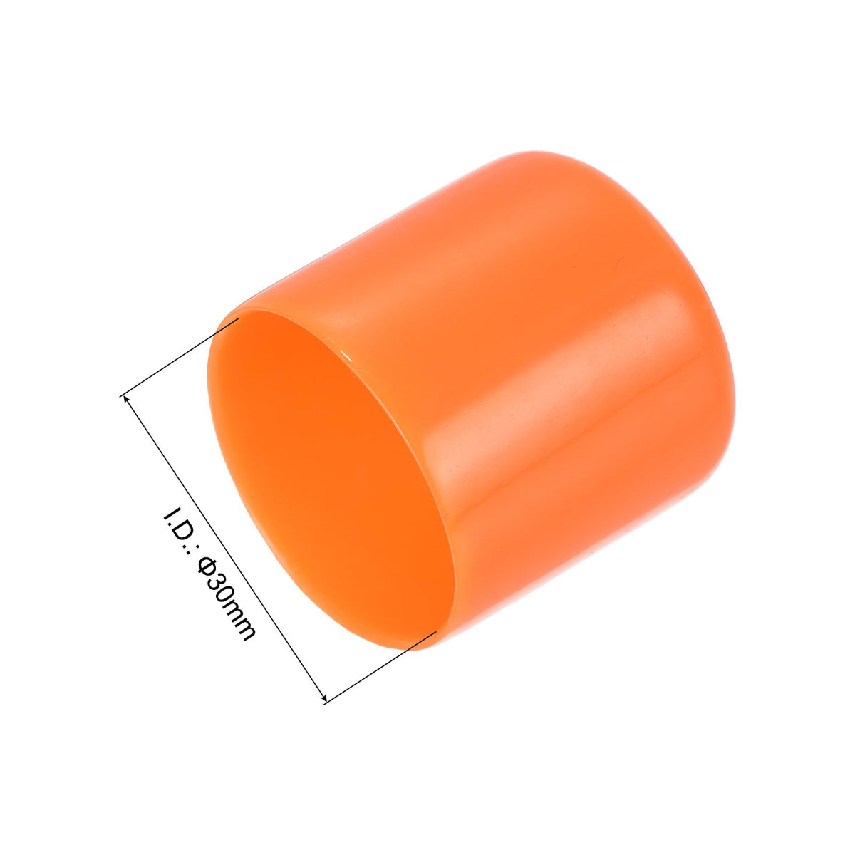 20pcs Rubber End Caps 30mm ID Vinyl Round Tube Bolt Cap Cover Screw Thread Protectors Orange