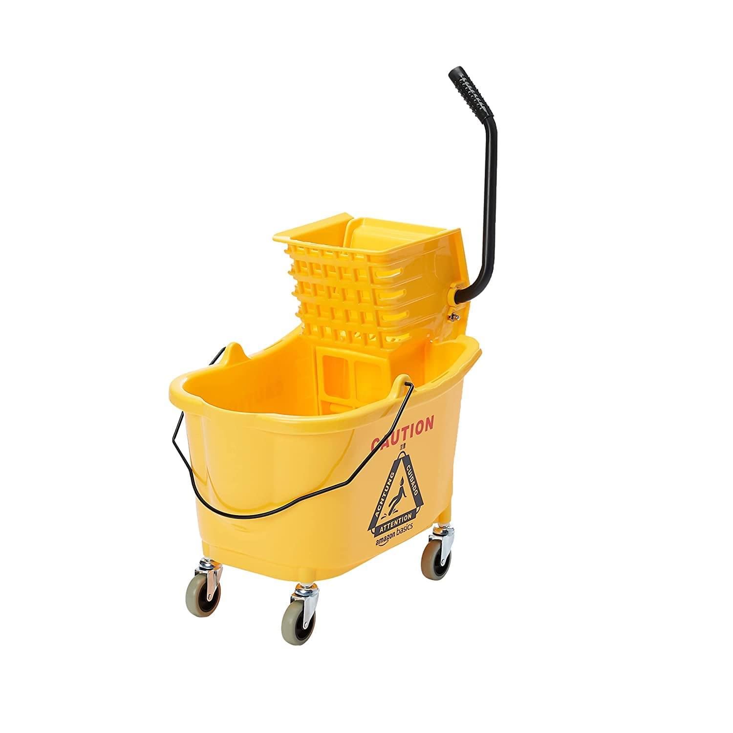 Commercial Side Press Wringer Floor Cleaning Mop Bucket on Wheels