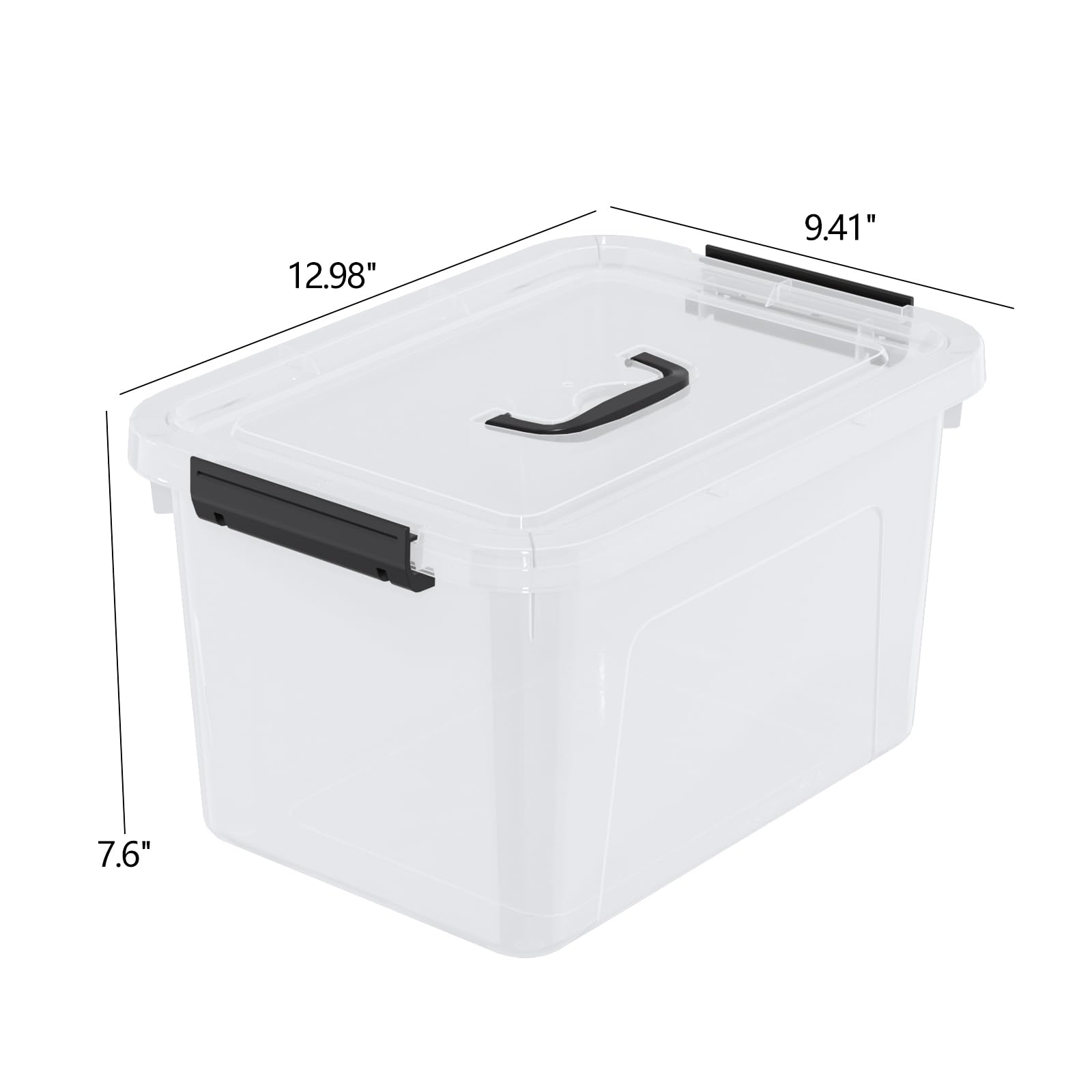 10 Quart Plastic Storage Bins with Lids and Handle (4 Count)