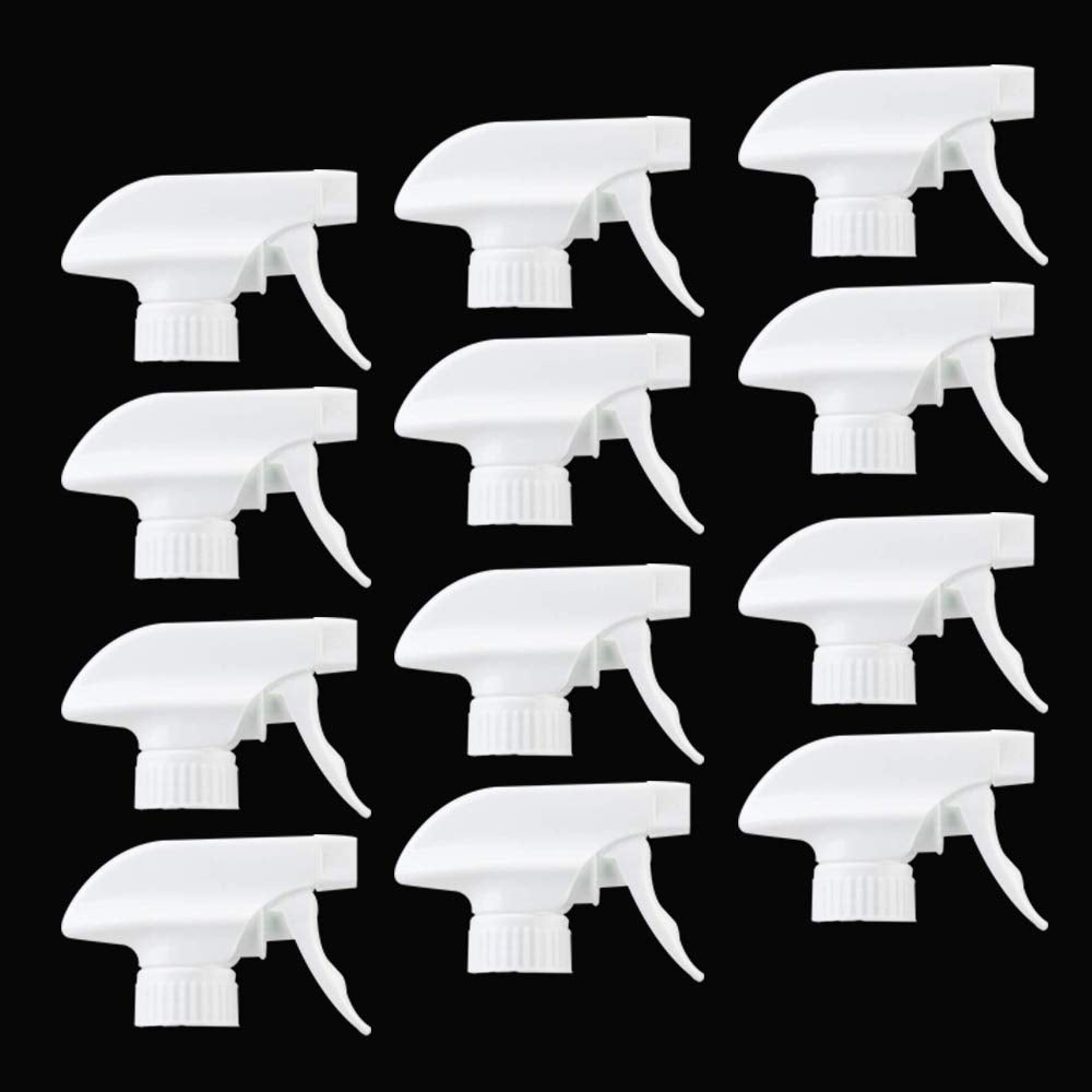12PCS Heavy Duty Trigger Sprayer White Spray Bottle Top (12 Count)