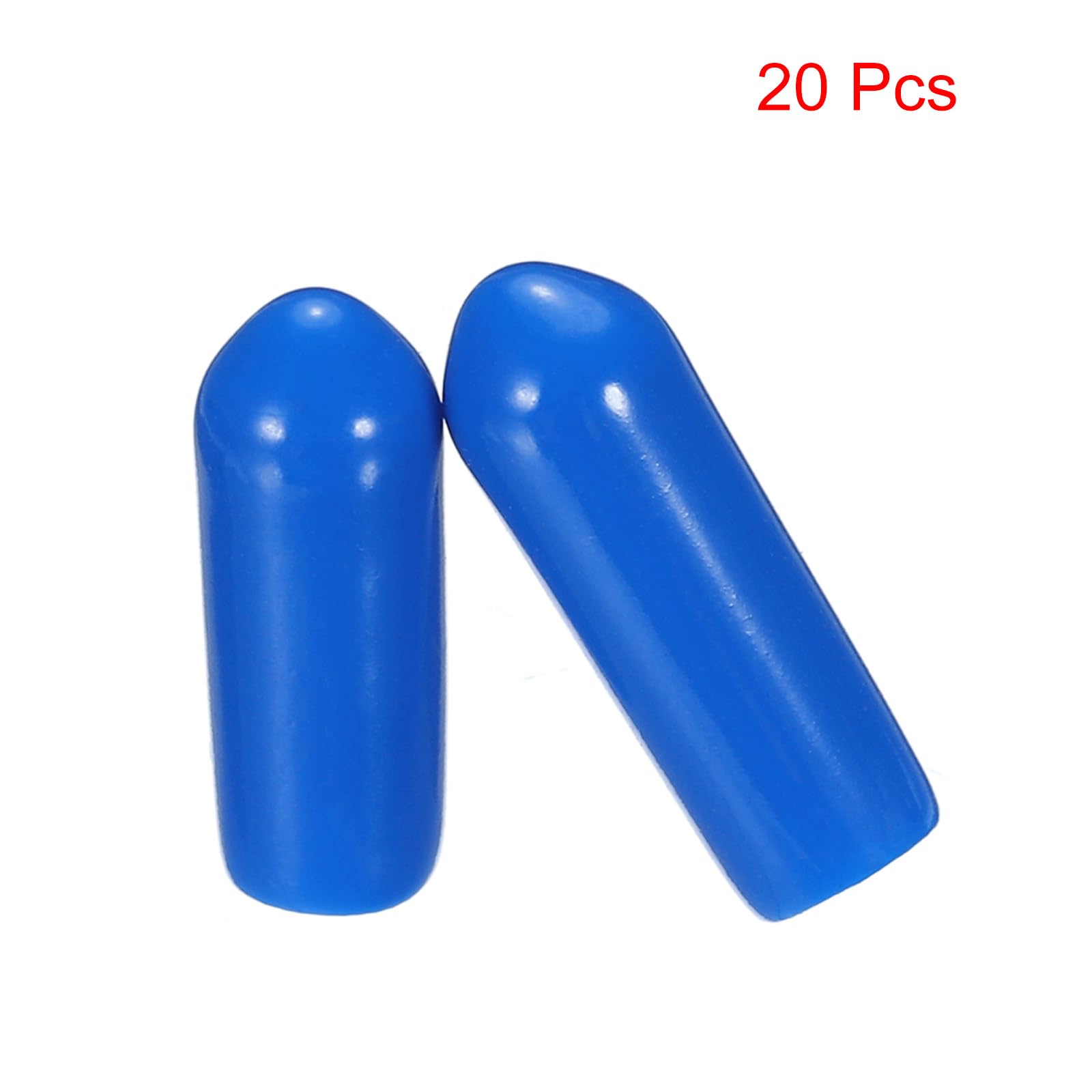 20pcs Rubber End Caps 4.5mm ID Vinyl PVC Round Tube Bolt Cap Cover Screw Thread Protectors Blue