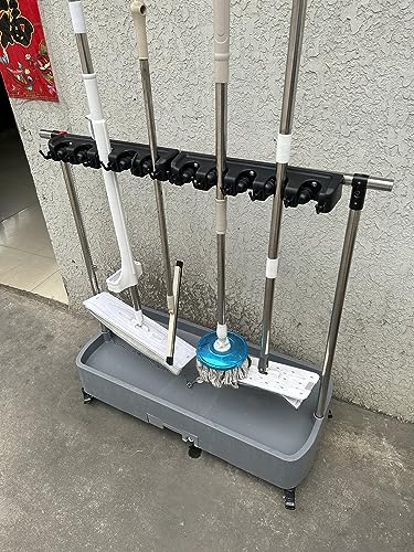Heavy Duty Corner Mop Broom Holder Rack