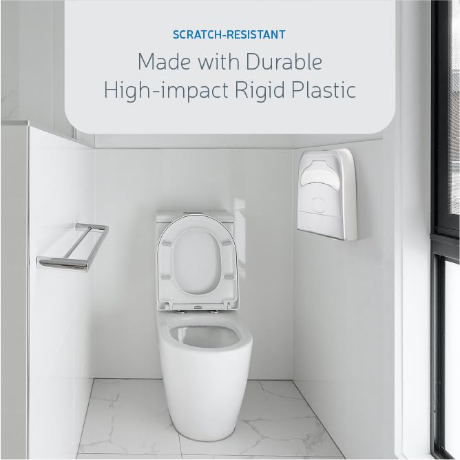 EZ-Pull Wall-Mounted Half-Fold Toilet Seat Cover Dispenser for Commercial/Residential/Bathroom/Office, Seat Cover Paper Sold Separately, Spray Silver, 3100S-EZ