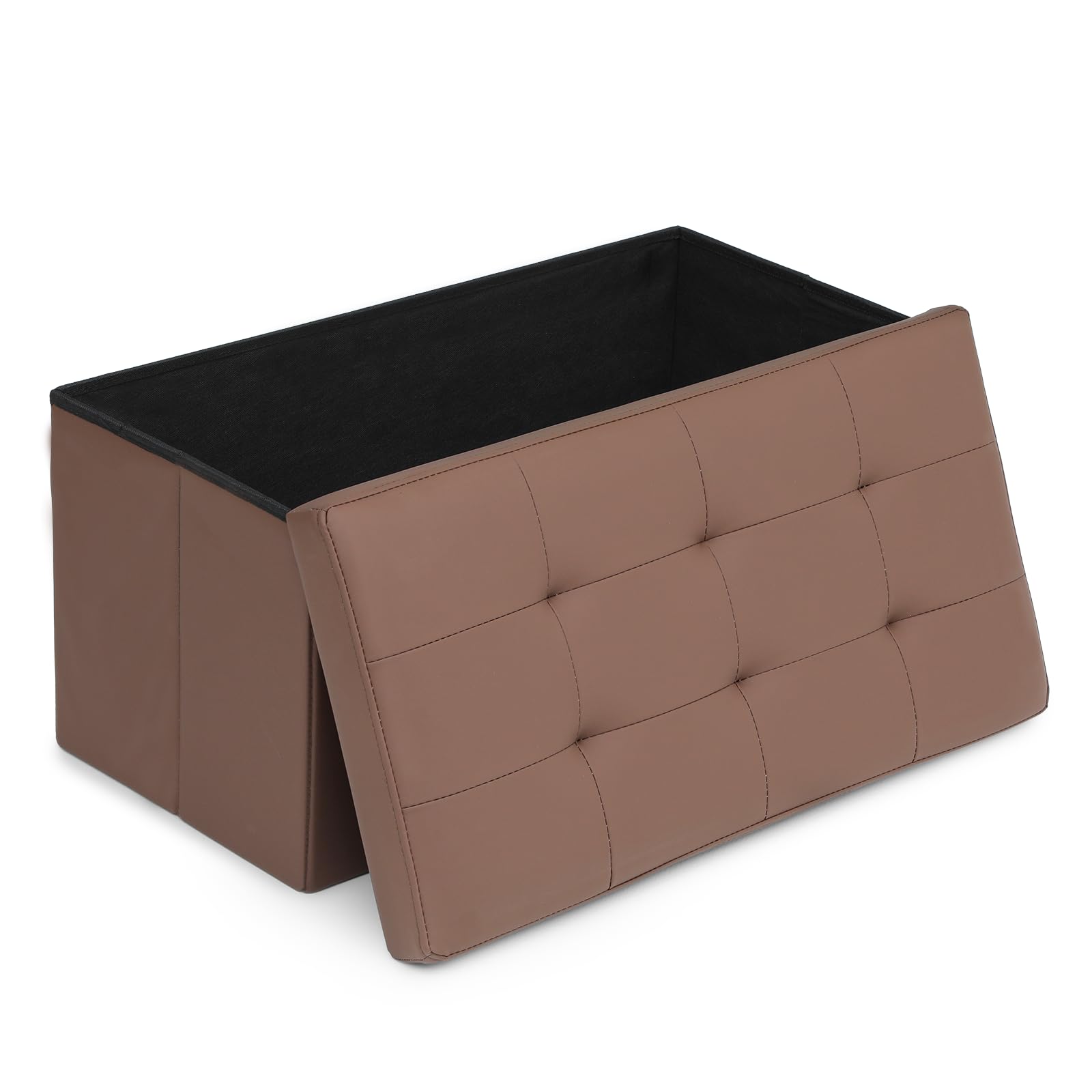 30" Storage Ottoman Bench Folding Bench with 90L Hidden Storage