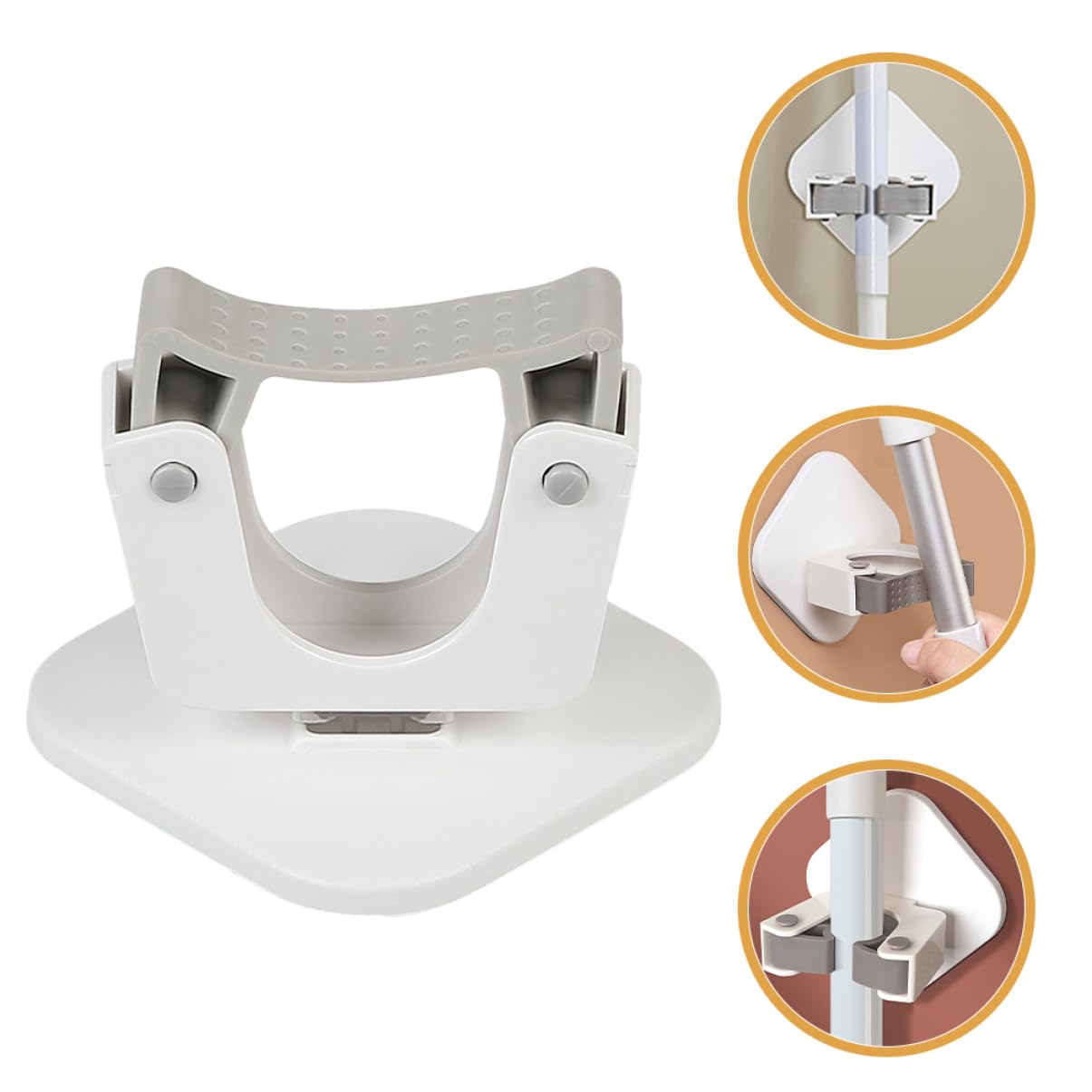 Self Adhesive Mop Hook Heavy Duty Wall Hanger for Brooms and Cleaning Tools and Easy Installation Without Drilling for Bathroom and Kitchen Use