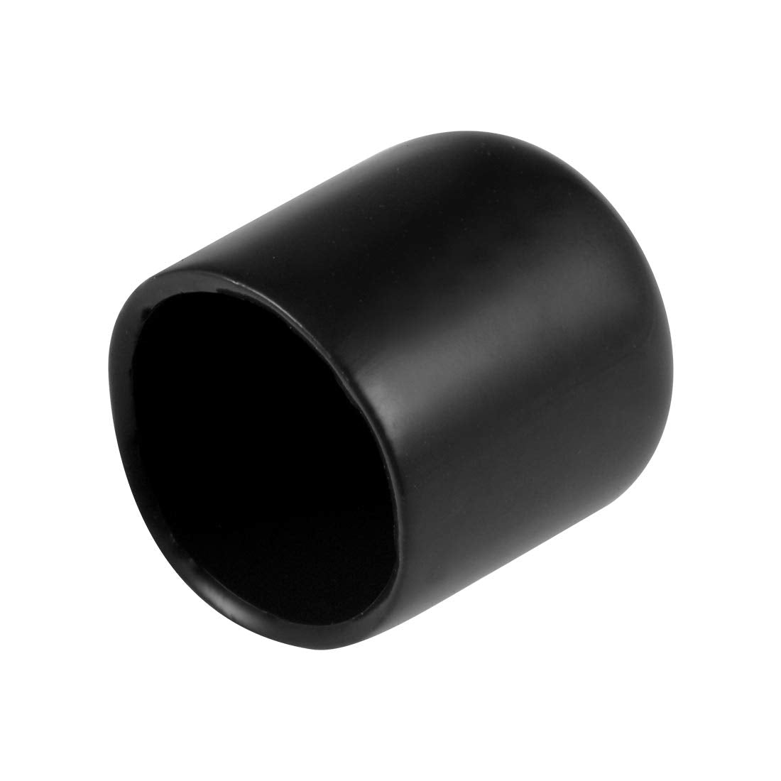 20pcs Rubber End Caps 17mm ID Vinyl Round Tube Bolt Cap Cover Thread Protectors Black (20 Count)