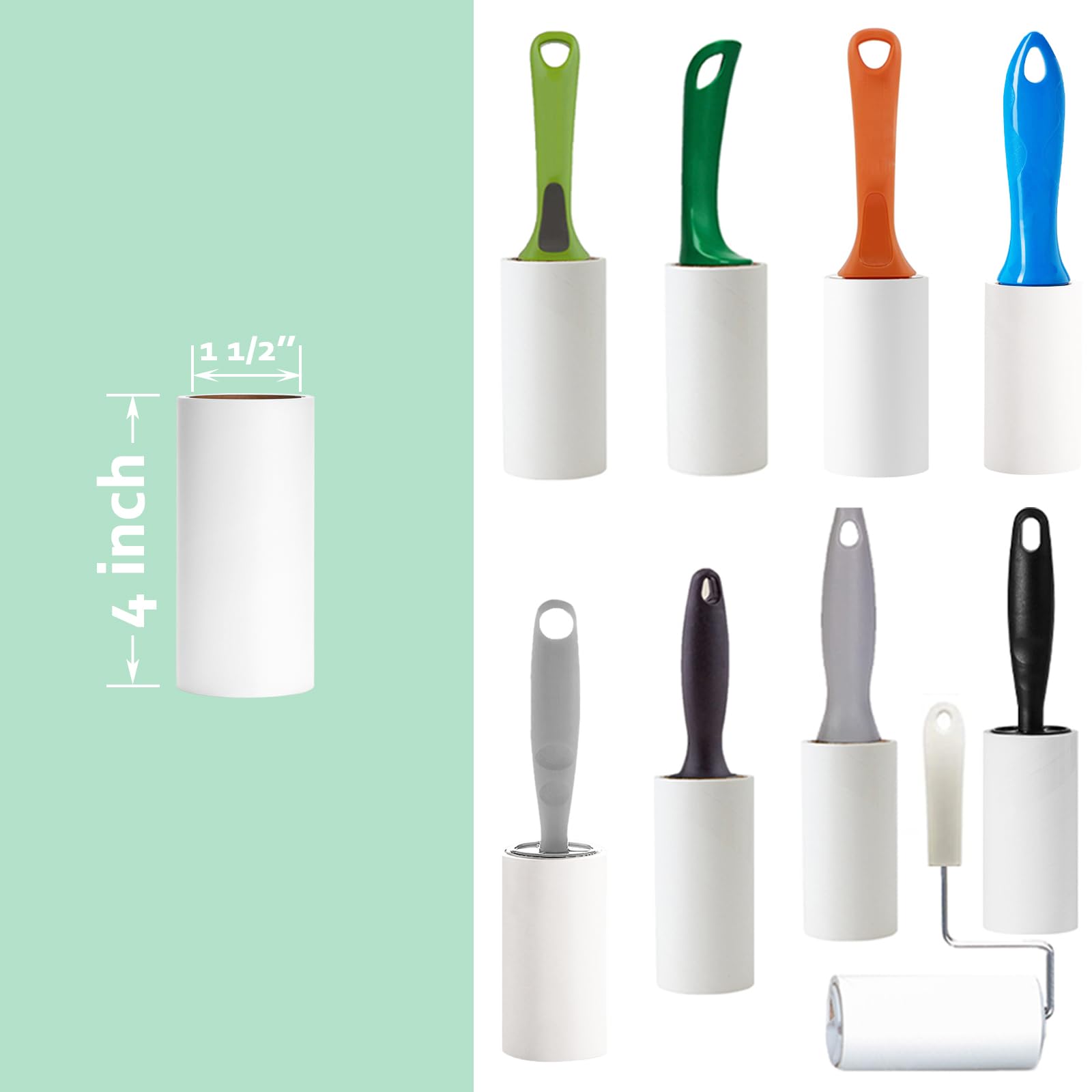 4 inch Lint Roller Refills for PetLovers Evercare Amazon and Other Lint Roller Replacement Refills 4 inch Extra Sticky 60 Sheets per Roll 5 Pack Total 300 Sheets (300 Count)