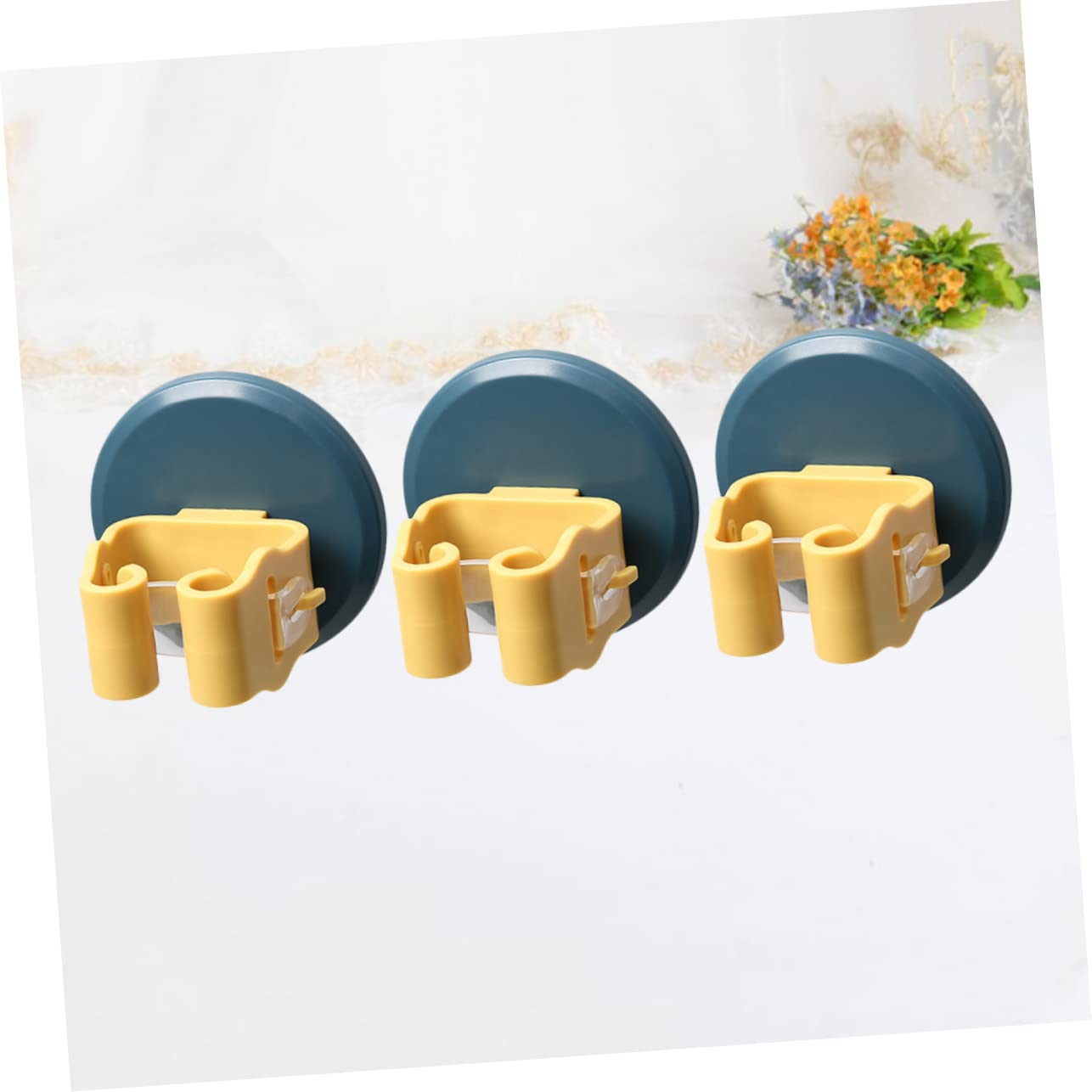 3pcs Space saving Mop Broom Clamp Wall Mount Suction Cup Gripper for Cleaning Tools No Drilling