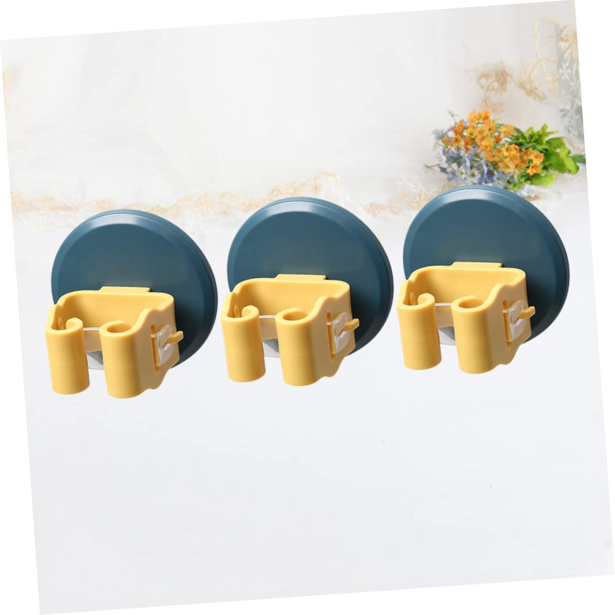 3pcs Space saving Mop Broom Clamp Wall Mount Suction Cup Gripper for Cleaning Tools No Drilling
