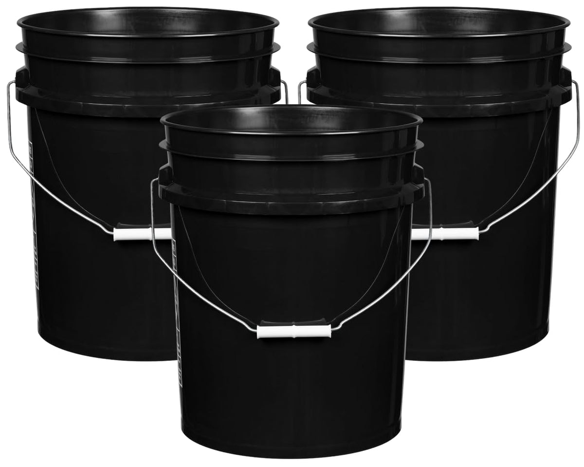 5 Gallon Premium HPDE Plastic Bucket (3 Count)