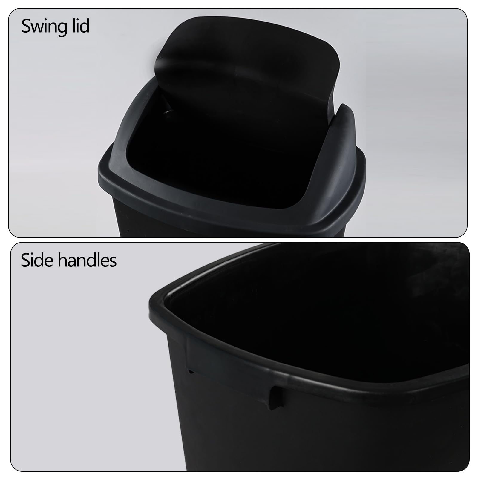 4 Pack 18 Gal Tall Plastic Kitchen Trash Cans with Swing Top (4 Count)