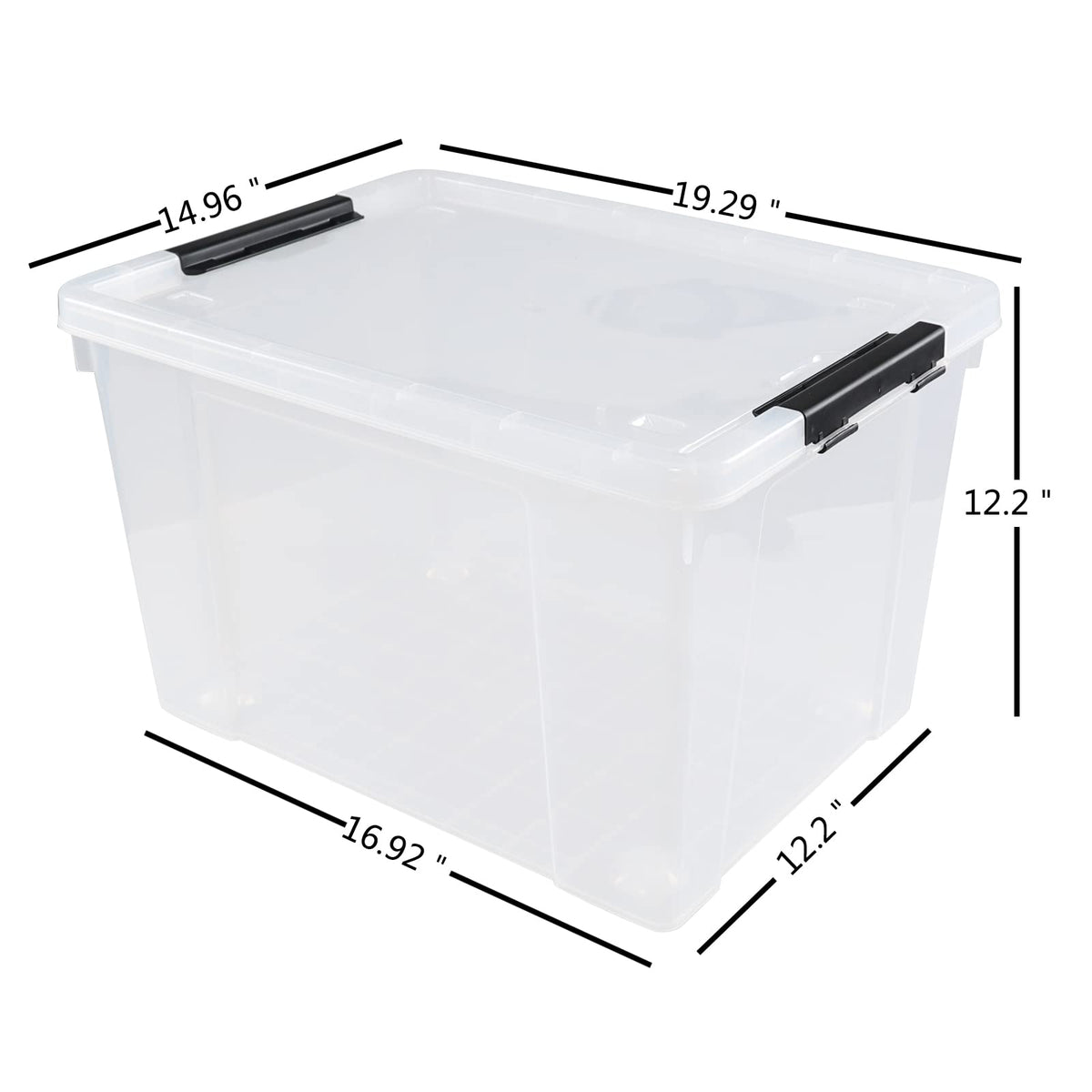 Clear Latch Storage Bins With Lids and Wheels (4 Count)