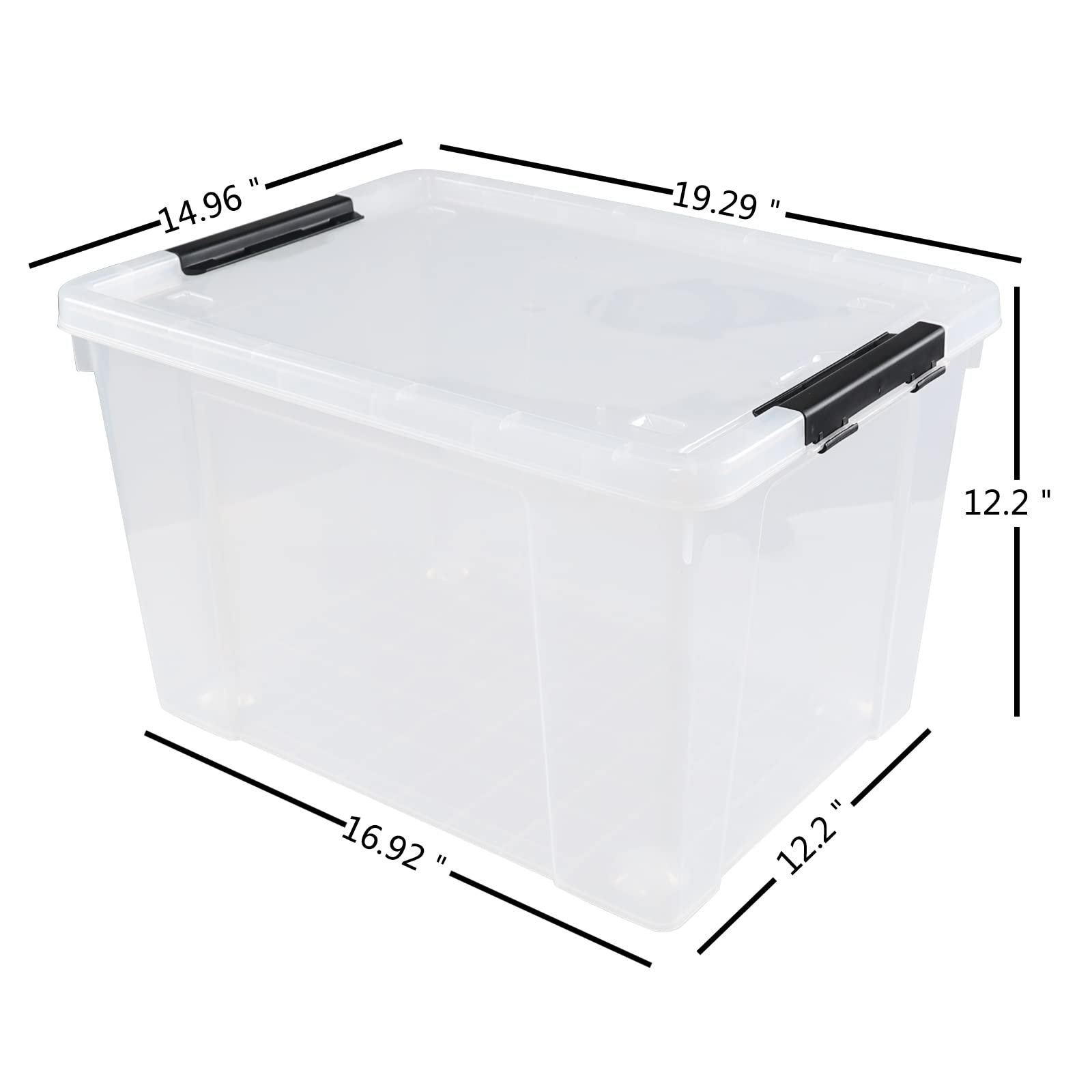 Clear Latch Storage Bins With Lids and Wheels (4 Count)