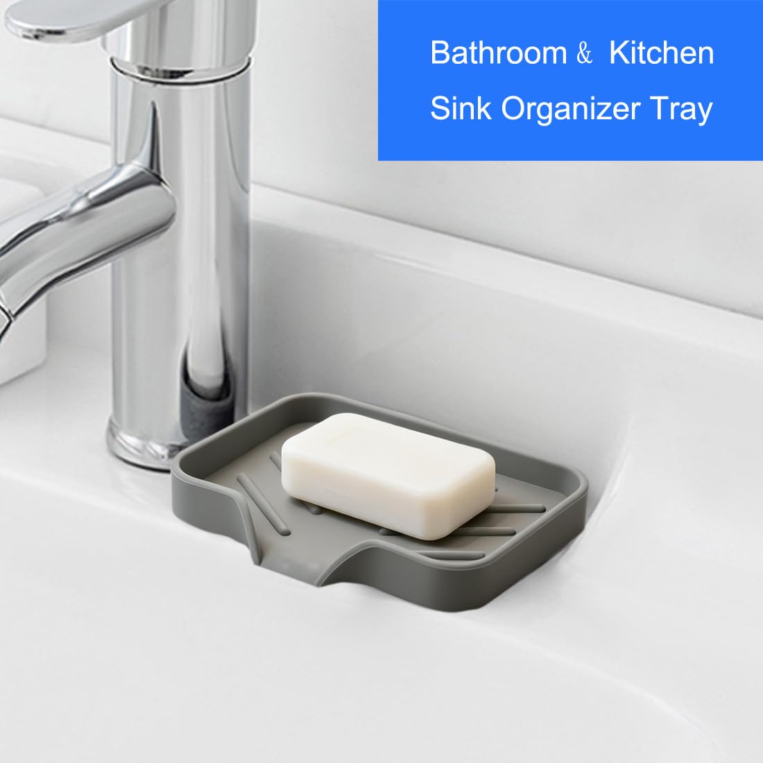 Sponge Holder with Drain Spout for Kitchen Sink