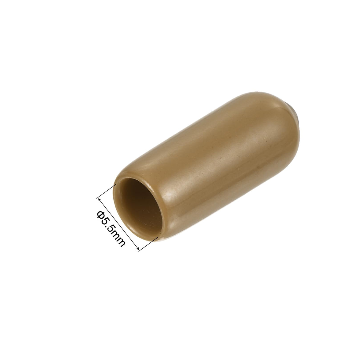 20pcs Rubber End Caps 5.5mm ID Vinyl PVC Round Tube Bolt Cap Cover Screw Thread Protectors Light Brown